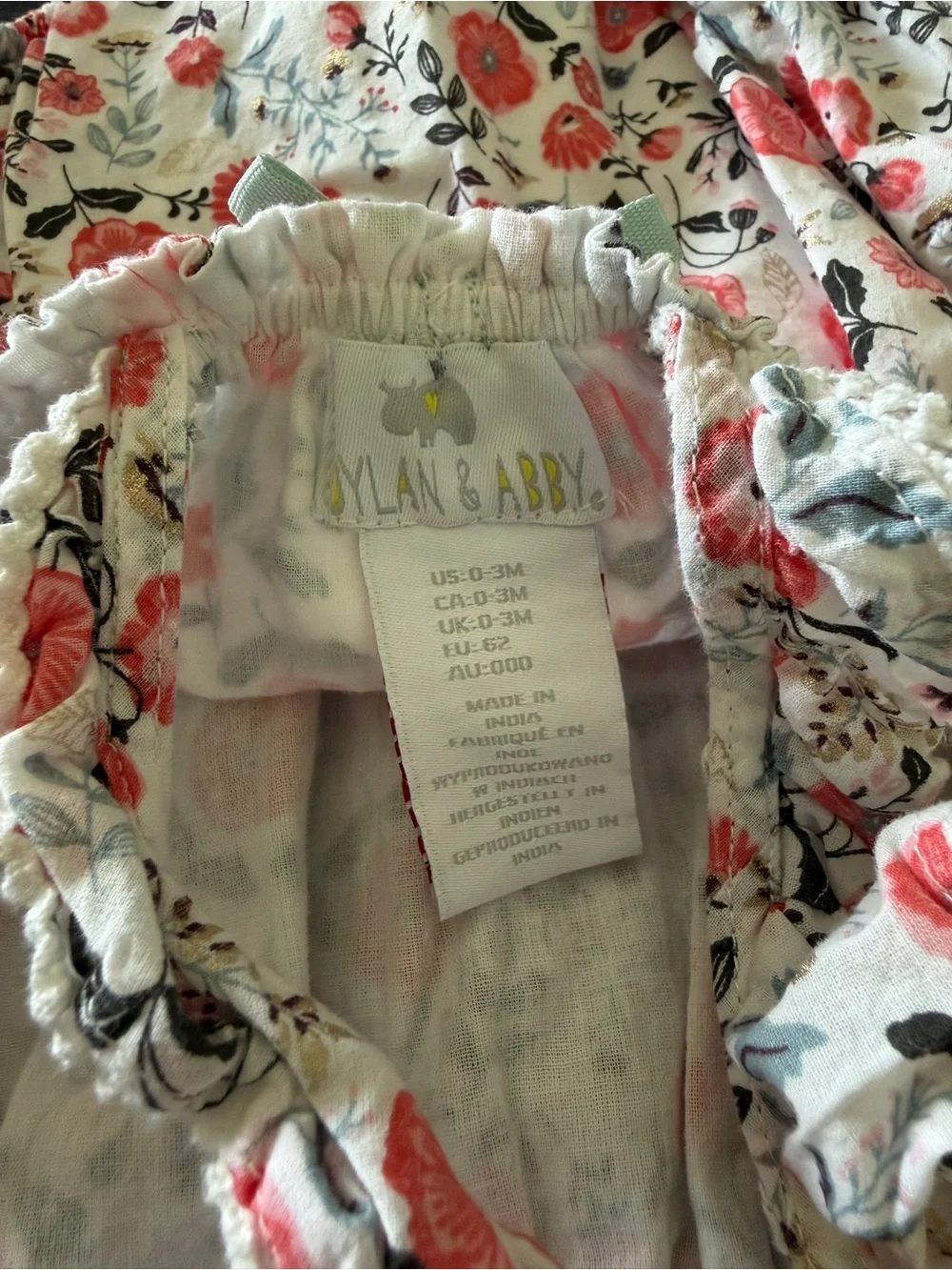 Baby Floral Bubble Romper - White with Pink Flowers